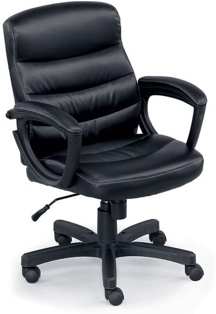 OFFICIENT Stellar Mid Back Conference Chair Dimensions: 25.5" W x 26.25" D x 36.25-40" H Seat Dimensions: 20" Wx18.25 Dx18-21.75" H Weight: 44 lbs. Black Faux Leather/Black Frame