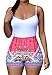 Jiujiuyi Women's Spaghetti Strap Print Backless Rompers Jumpsuit Short