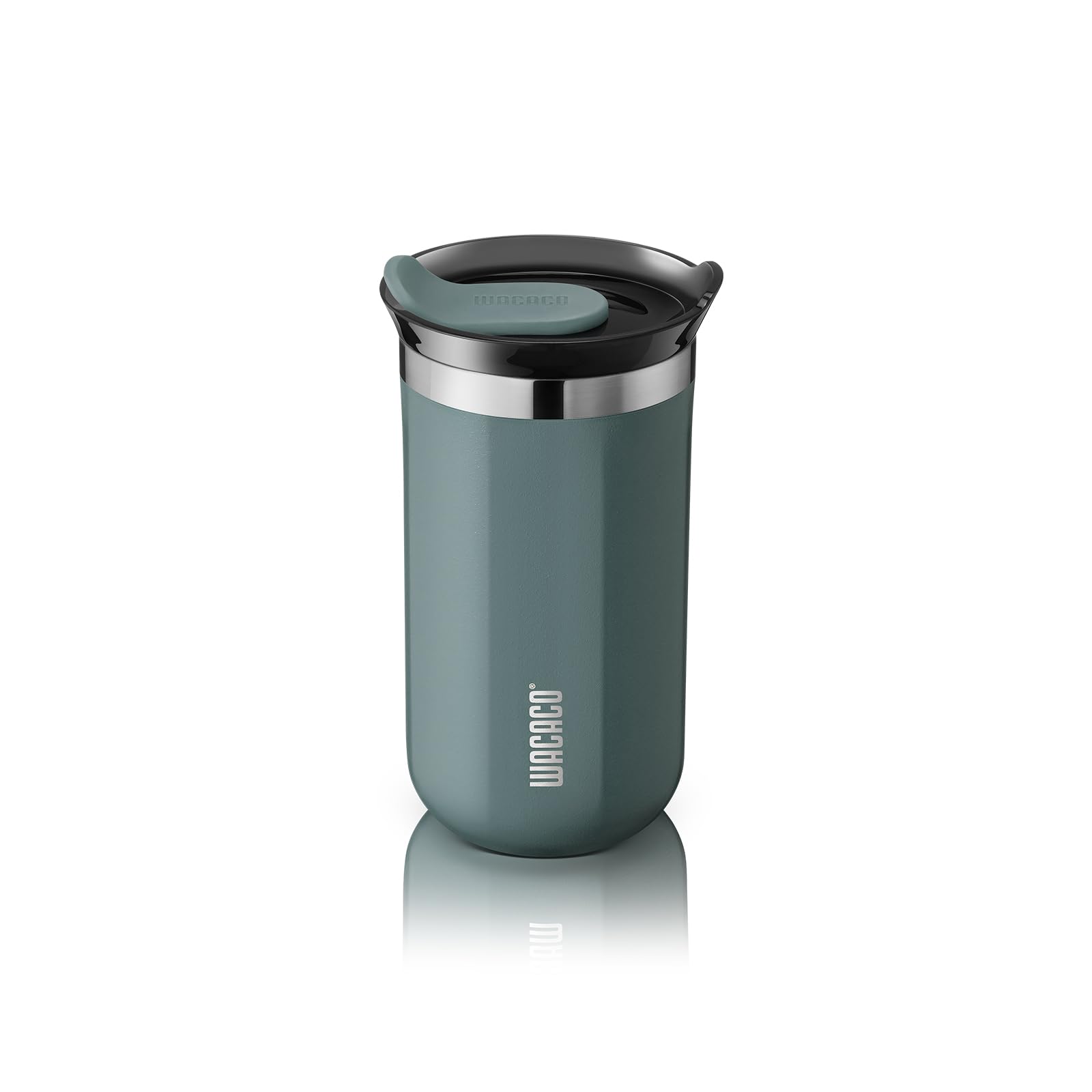 WACACO Octaroma Lungo Vacuum Insulated Coffee Mug, Double-Wall Stainless Steel Travel Tumbler with Drinking Lid, 10 fl oz(300ml), M Size, Blue