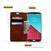 LG G4 Case - Cellto [GLux] PU Leather Wallet Type with HD Screen ProtectorNEW Diary Cover w/Card Slots - Marbled Brown