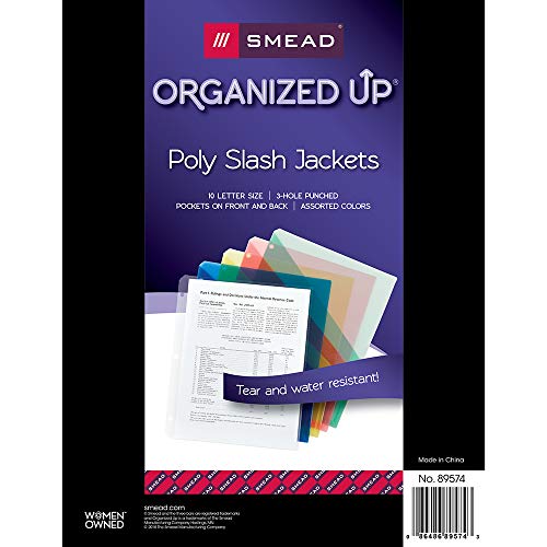 Smead Organized Up Poly Translucent Slash File Jacket, Three-Hole Punched, Letter Size, Assorted Col - //medicalbooks.filipinodoctors.org