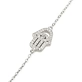925 Sterling Silver Hamsa Bracelet Against Evil Eye And Good Luck Charm Richly Decorated 0.47" Israel Gifts Unique Art Bible Blessings Spiritual Jewish Hebrew Kabbalah Rare Holyland Handmade Jewelry