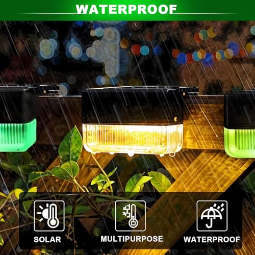 GT HITGX Solpex Solar Lights Outdoor, 4 Pieces, Warm White Stair Lights, Waterproof Solar Lights, LED Lighting for Outdoor Stairs, Steps, Fence, Patio, Decor