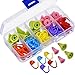 EBOOT 60 Pieces Knitting Crochet Locking Stitch Markers Mix Color and 20 Pieces 2 Sizes Knitting Needles Point Protectors/Stoppers