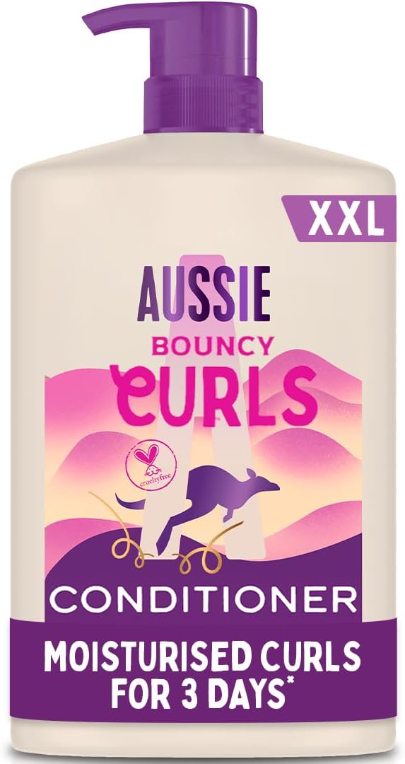 Aussie Curls Conditioner 1L Silicone-Free for Wavy Curly Coily Hair