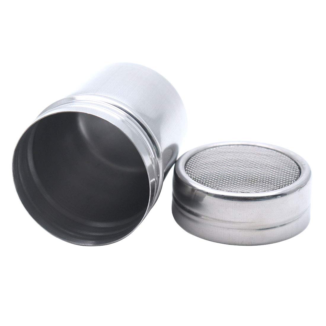 2.28 x 3.87 inch Sscon 5Pieces Stainless Steel Powder Sugar Shaker with Lid Fine Mesh Chocolate