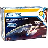 Polar Lights Star Trek U.S.S. Enterprise Refit Wrath of Khan Edition 1/1000 Scale Snap Together Space Ship Model Kit TV Show Replica (NO Glue Required)