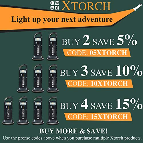 XTorch Led Rechargeable Flashlight, Portable Solar Charger Camping