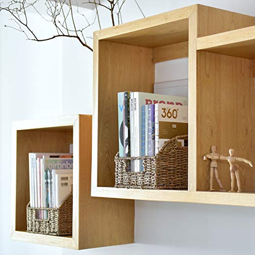 StorageWorks Hand Woven Magazine Wicker Basket with Insert Handles, Seagrass Trapezoid Storage Baske - //medicalbooks.filipinodoctors.org