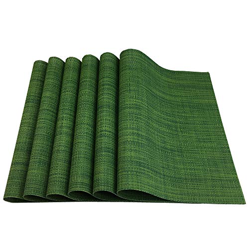 Placemats Set of 6 for Dining Table Stain Resistant Washable PVC