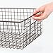 mDesign Metal Wire Food Storage Basket Organizer with Handles for Organizing Kitchen Cabinets, Pantry Shelf, Bathroom, Laundry Room, Closets, Garage - Concerto Collection - 8 Pack - Bronze