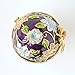 Apropos Hand- Painted Vintage Style Bee and Flowers Faberge Egg with Rich Enamel and Sparkling Rhinestones Jewelry Trinket Box (Purple)