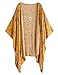 SweatyRocks Women Kimono Vintage Floral Beach Cover Up Yellow L