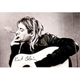 LPGI Kurt Cobain Black and White Guitar Fabric Poster, 30 by 40-Inch
