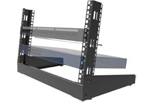 JINGCHENGMEI 6U Desktop Network Rack 19 inches Small Open Frame Rack 2 Post Free-Standing Tabletop Rack for Patch Panel, Data