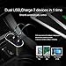 FLOVEME Dual USB Car Charger with Voltage Monitor Cigarette Lighter Socket Splitter 5V 3.1A Fast Charge Car Charger Adapter Compatible for iPhone Xs Max/XR/X/7Plus/8 Samsung Note 9/8/S9 and More