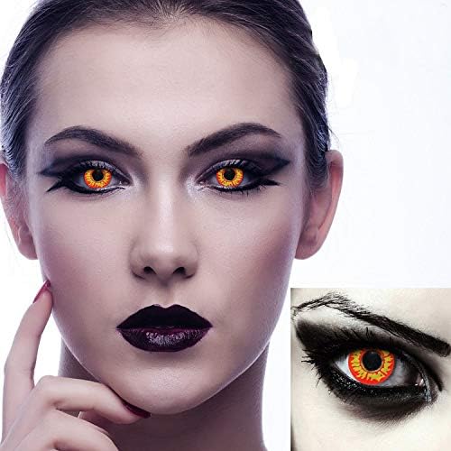 Nikkaa Multi-Crazy Colored Costume Contacts Lentilles Lenses Cosplay With a contact lens case (A Pair)