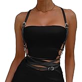 BODIY Women Fashion Harness Plus Size Harness Belt Punk Loop Waist Belt Rave Rock Leather Belts for Women