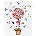 Collections Etc Floral Topiary with Butterflies Garage Door Magnets, Outdoor Spring Decorations - Removable and Reusable
