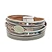 Green Leather Layered Wrap Bracelet - Pearl and Colorful Beads Cuff Bangle - Charm Jewelry for Teens,Women,Girl Gift - with Magnetic Buckle By Jenia