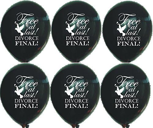 Divorce Balloons Party Decoration for Celebration Free at Last Black and White 18 Pack