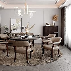 JESONVID Set of 6 Dining Chair with Casters Accent