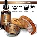 Beard Grooming for Men Care - Beard Brush, Beard Comb, Unscented Beard Oil Leave-in Conditioner, Mustache & Beard Balm Butter Wax, Shaping & Growth Gift Set