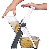 Adjustable Mandoline Slicer Safe Vegetable Slicer by ONCE FOR ALL Food Chopper Vegetable Cutter Quick Dicer Fruit French Fry 