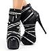 SHOW STORY Punk Black Zip Gothic Platform Stiletto Ankle Bootie Boots,LF80845