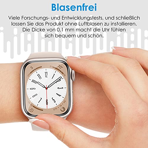 UniqueMe For Apple Watch Series SE3/SE2/SE/6/5/4 40 mm Screen Protector - Pack of 8, Flexible TPU, for iWatch 40 mm Screen Protector, Bubble-Free, Soft HD Clear Screen Protector, Full Coverage, Anti-Dust
