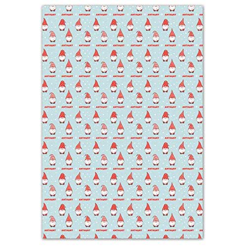 Personalized Christmas Gnomes Wrapping Paper Handmade