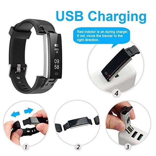 Lintelek Fitness Tracker, Slim Activity Tracker with Heart Rate Monitor, IP67 Waterproof Step Counter, Calorie Counter, Pedometer for Kids, Women, Men and Gift - Thumbnail 3