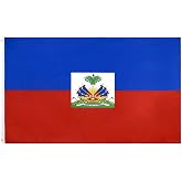ANJOR Haiti Flag 3x5Fts - Haitian Flags With Brass Grommets 3 X 5 Ft
