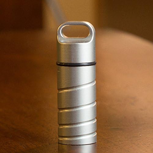 Pill Safe Holders - Brushed Stainless Steel Pill Holder Nitroglycerin / Meds Pill Case - Keychain Pill Fob - Waterproof Pill Box - Made in USA