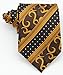 Scott Alone : New Classic Gold Black Striped 100% New Jacquard Woven Silk Men's Tie Necktie