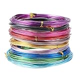 PandaHall 10 Rolls Aluminum Craft Wire 15 Guage Flexible Artistic Floral Colored Jewely Beading Wire for DIY Jewelry Craft Making Each Roll 16 Feet