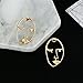 Meolin Gold Hollow Out Face Statement Design Stud Earrings