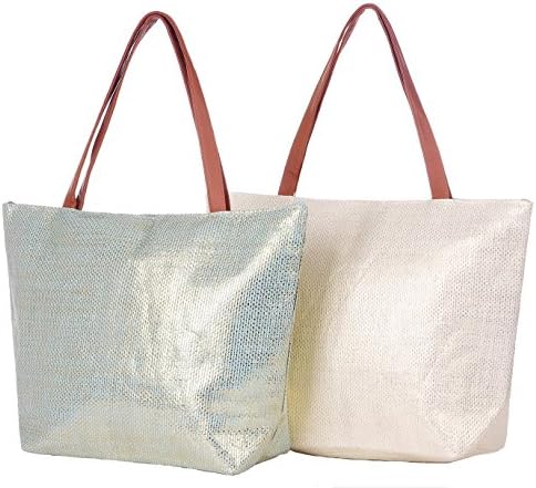 CHTAO Beach Tote Bags with small Ziper Pockets hange