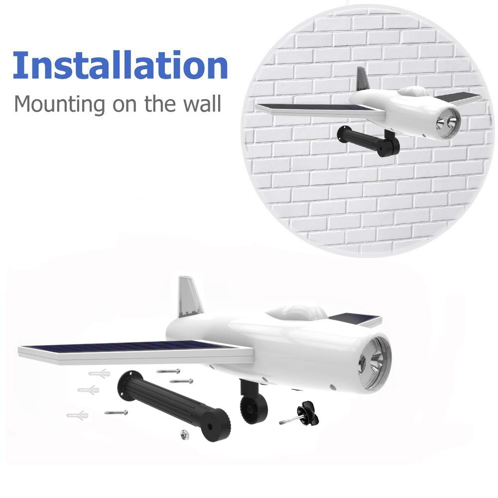 Asucway Solar Lights,Waterproof 2 LED Solar Lights Outdoor Landscape Lighting Airplane Solar Spotlights,Security Solar Flood Lights for Garden Backyard Driveway Patio Lawn Pathway Pool Decoration