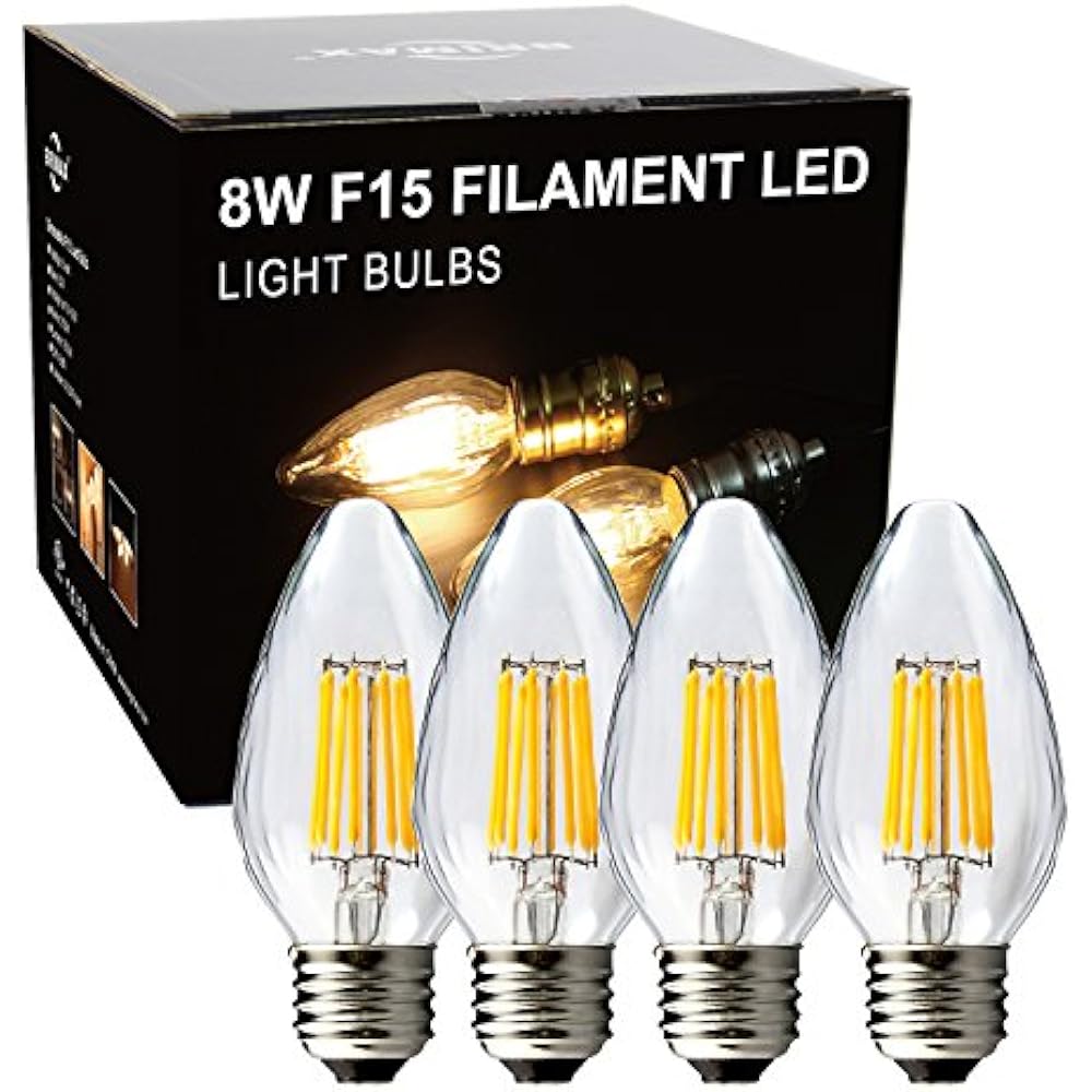 F15 8W Filament Led Porch Post Light Bulb Outdoor, 75W 80W
