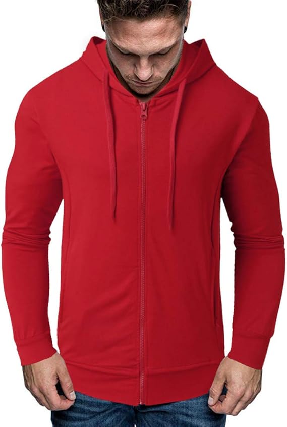 SOOUICKER Zip Hoodie Herren Slim Fit - Kapuzenpullover Mit Reißverschluss, Sportlich Für Gym & Fitness