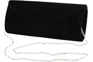 YIXUND Clutch Purses Evening Bag for Women Party Prom Black-Tie Events Velvet Handbag Shoulder Cross Body Bag With Detachable Chain
