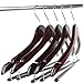 LOHAS Home 12-Pack Curved Wooden Suit Hangers Beautiful Sturdy Coat Hangers with Locking Bar, Walnut Finish