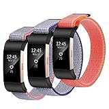 Bands for Fitbit Charge 2, SailFar 3 Pack Woven Nylon Band Bracelet Adjustable Replacement Accessories Nylon with Velco Sport Loop Small & Large Band for Fitbit Charge 2, Men/Women