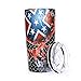 Pandaria 20 oz Stainless Steel Vacuum Insulated Tumbler with Lid - Double Wall Travel Mug Water Coffee Cup for Ice Drink & Hot Beverage, Flame Skull