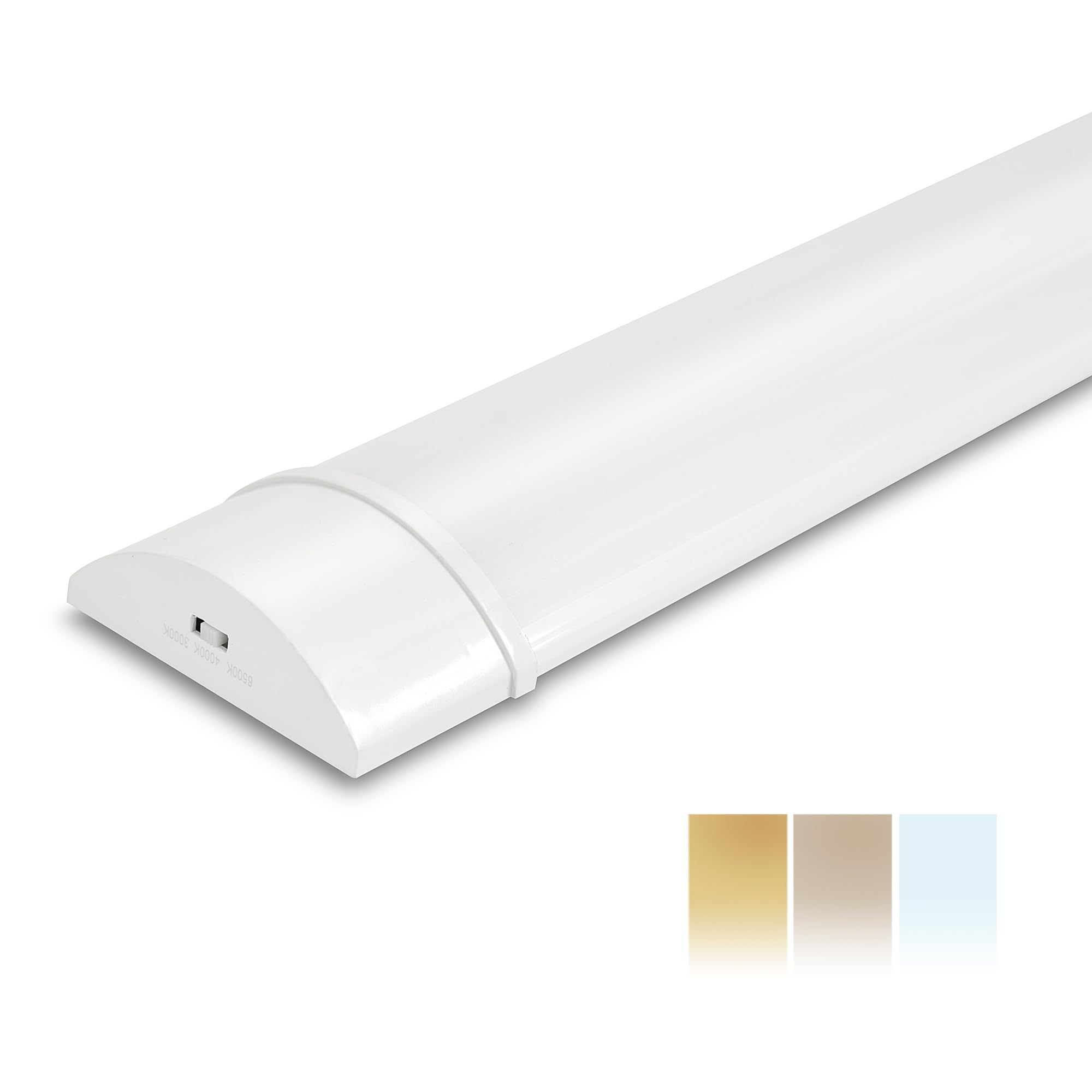 BrightFly 1-Pack LED Batten Light 4FT/117cm, 34W 3,750 lm Strip Lights 3CCT (3000K/4000K/6500K) Fluorescent Light Tube, PC Integrated Housing Garage Lighting, Perfect for Office, Storehouse, Workshop — image 1
