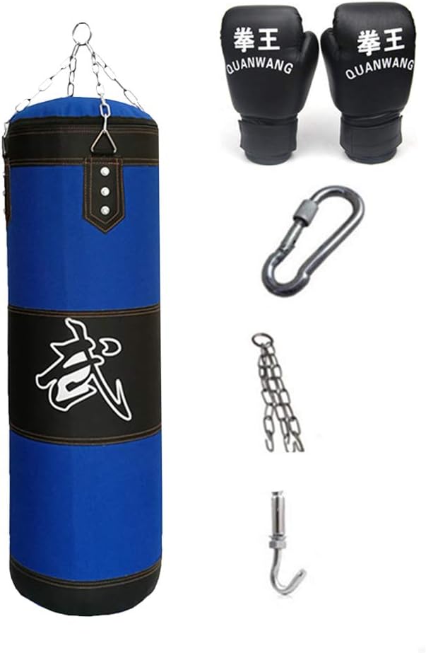 KKLU Heavy Boxing Empty Sandbag Hanging Punching Bag, Punching Bag with Gloves Special Chains and Hooks, for Man Women Kids, Indoor Or Garden : Sports & Outdoors