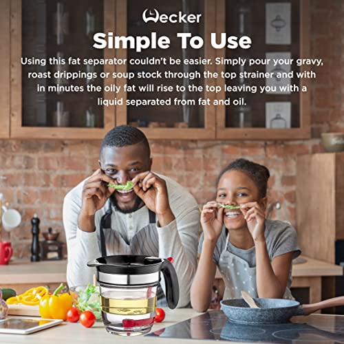 Wecker Fat Separator with Bottom Release Gravy Separator Jug