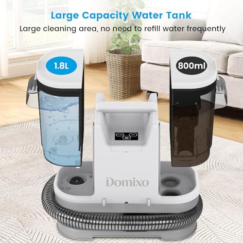 Domixo Carpet Cleaner Machines, Hot Water Multi-Purpose Portable Spot Cleaner, Wet/dry Upholstery Cleaner, 450W & Touchscreen Buttons, Deep Stain Cleaning from Pet, Carpets, Sofa, Stairs, Car Seats