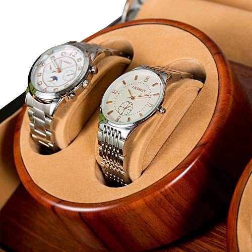 JQUEEN 4 Automatic Watch Winder with 6 Storage Case (Mandshurica) - Thumbnail 7
